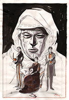 Volto Nascosto - Illustrazione mezza tinta su carta 26x17
