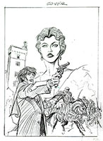 Bozzetto Volto Nascosto Cover 3 - Matita e inchiostro su carta 25x18