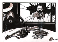 Natura morta con leone Orient Express - China e mezza tinta su cartoncino 16x21