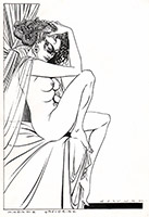 Cover Ex Libris Eroticis - Albin Michel - Inchiostro di china 32x22